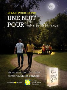 Affiche du relais pour la vie de la société canadienne du cancer