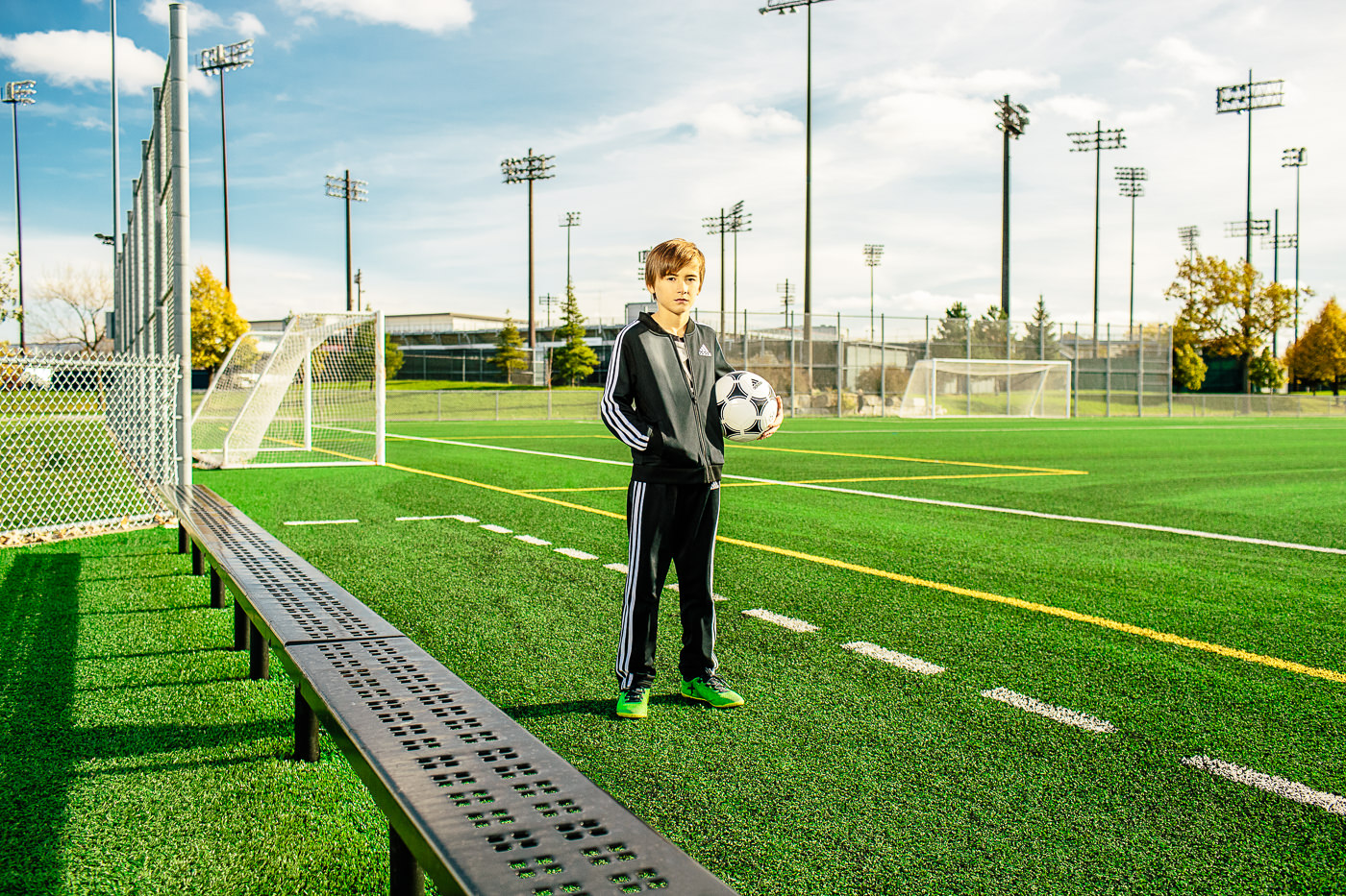 photo commerciale campagne soccer sports experts jeune joueur de soccer