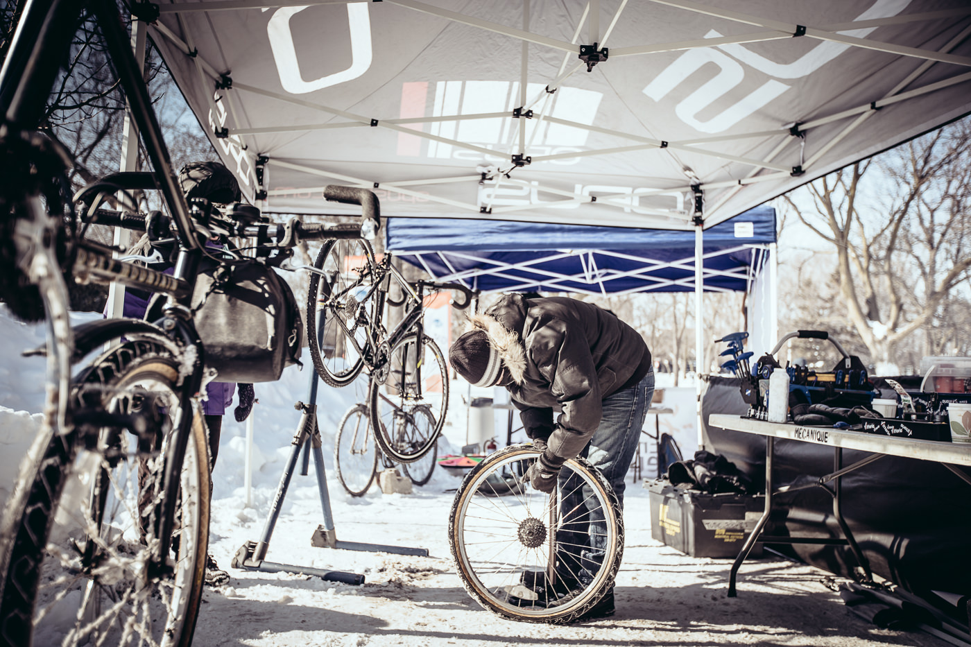 photo événement booth réparation vélo opus hiver