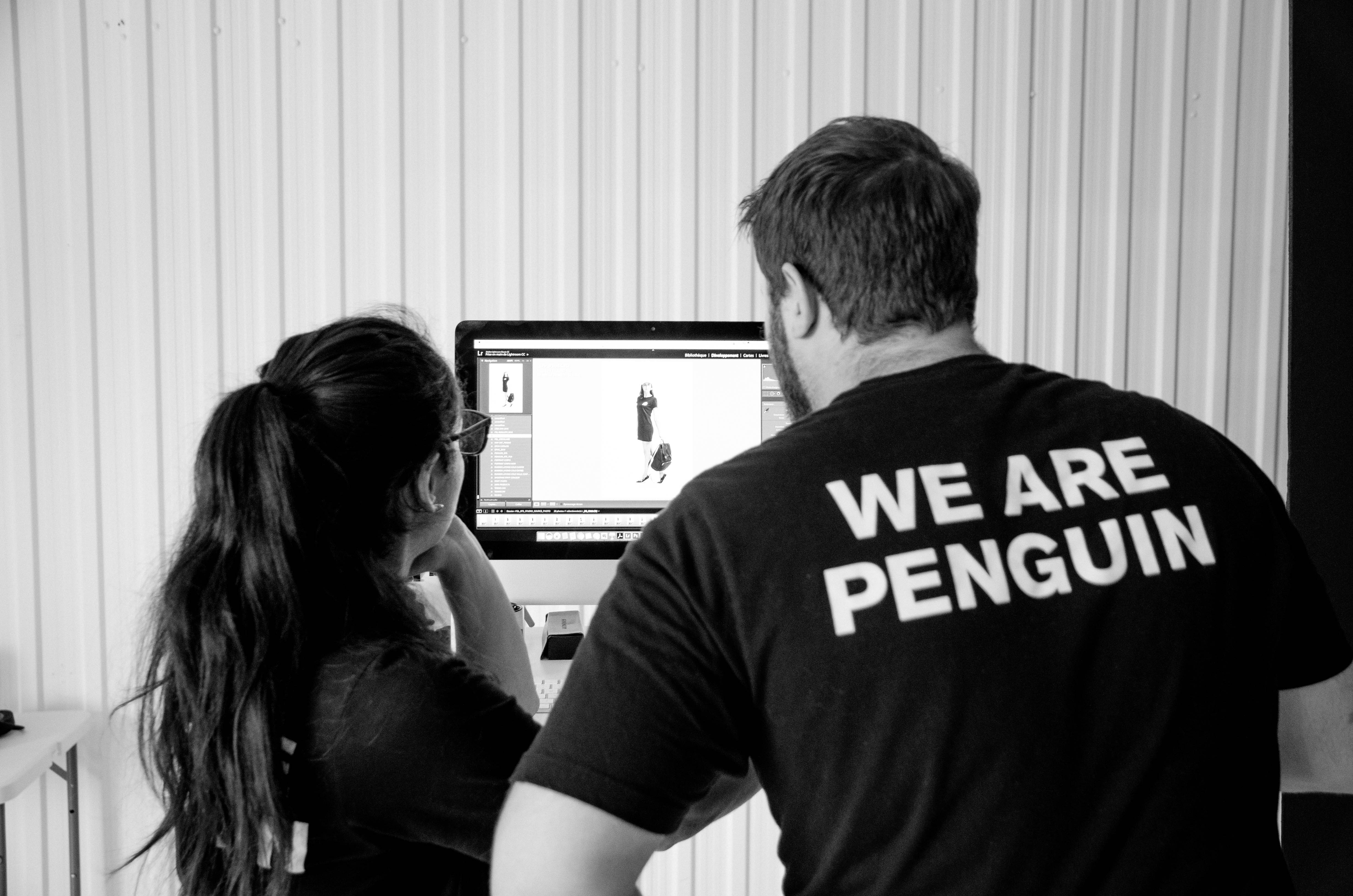 photo behind the scenes shooting studio back to school close up we are penguin